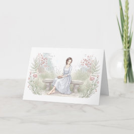 Cartão Enviando Paz a Você - Leitora do Jardim de Aquarel