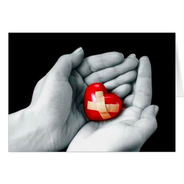 Cartão Enviando Um Coração Quebrado (Frente Horizontal)