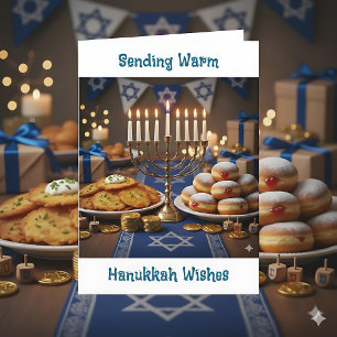Cartão Enviando votos calorosos de Hanukkah