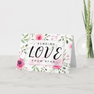 Cartão Enviar Amor de Longe Aquarela Floral