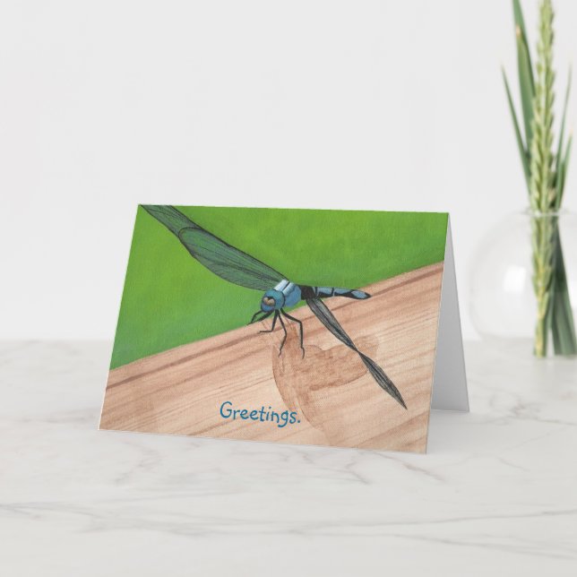 Cartão Enviar saudações com placas Dragonfly pintadas (Frente)