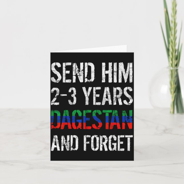 Cartão Envie-o 2-3 Anos Para Daguestão E Esqueça Luta De  (Frente)