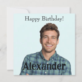 Cartão Envio Fácil de Foto Adicionar Nome Feliz Aniversár