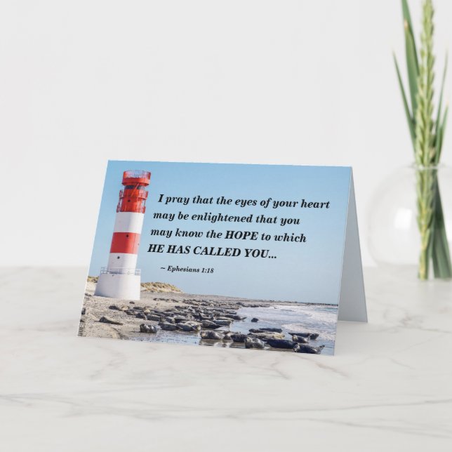 Cartão Ephesianos 1:18 Eu rezo para que você conheça a ES (Frente)