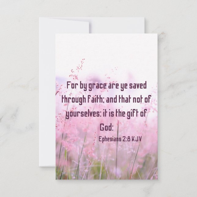 Cartão Ephesianos 2:8 KJV - Bíblia Escritura de saudação  (Frente)