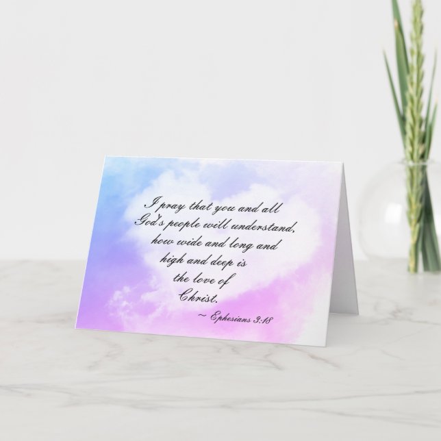 Cartão Ephesianos 3:18 Quão vasto e profundo é o amor pel (Frente)