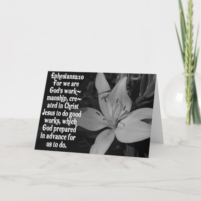 CARTÃO EPHESIANS 2:10 BIBLE SCRIPTURE QUOTE (Frente)