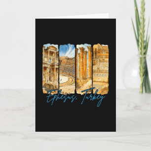 Cartão Ephesus Turquia Viagem Viagem Pincelada Souvenir