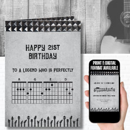 Cartão Epic 21st Rockstar Guitar Birthday Card