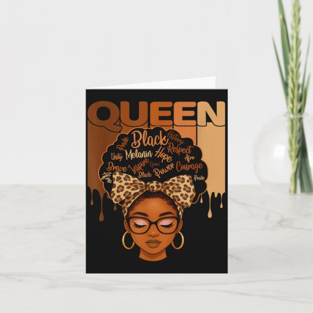 Cartão Epic American Melanin History Queen Black African (Frente)