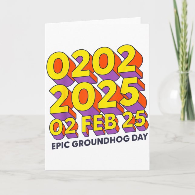 Cartão Epic Groundhog Day February 2 2025 Men Women Retro (Frente)