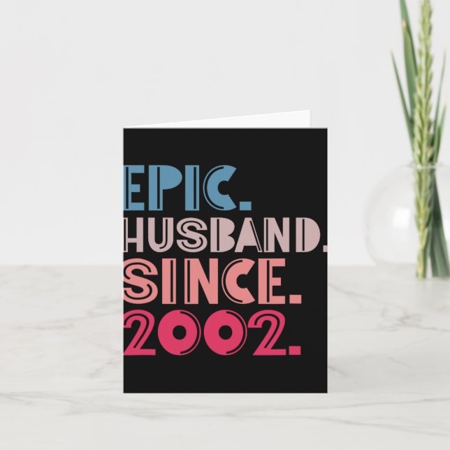 Cartão Epic Husband Desde 2002 20 Casamento Aniversário R (Frente)