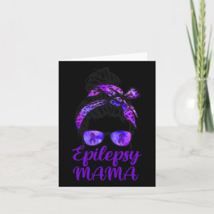 Cartão Epilepsia Mamã Messaging Bun Hair Gles Bandana Pur