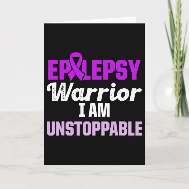 Cartão Epilepsy Awareness Epileptic Warrior Survivor 15  (Frente)