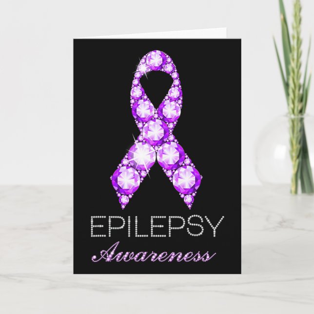 Cartão Epilepsy Awareness Purple Ribbon Epilepsy Awarenes (Frente)