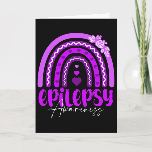 Cartão Epilepsy Awareness-rainbow Purple .co  (Frente)