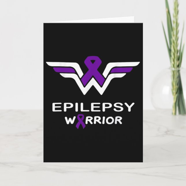 Cartão Epilepsy Awareness Warrior Support Survivor Purple (Frente)