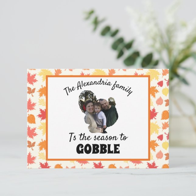 Cartão Época de fotos de turquia de ação de agradecimento (Em pé/Frente)
