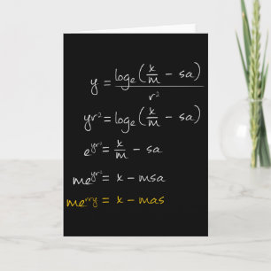 Cartão Equação de Natal Alegre Matemática - Álgebra de Na