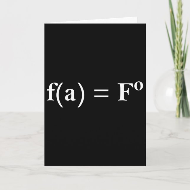 Cartão Equação Matemática Fafo Piada Presente Engraçado P (Frente)