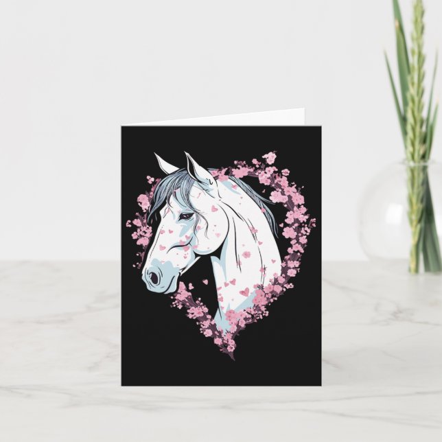 Cartão Equestrian Horse Cherry Blossom Horseback Andar (Frente)