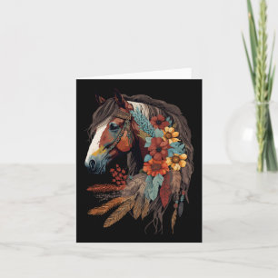 Cartão Equestrian Horse Girl Boho Western Cowgirl Horseba