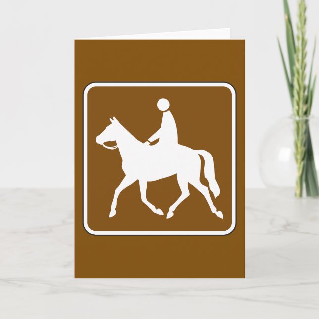 Cartão Equestrian Trail Riding Horse Silhouette Icon (Frente)