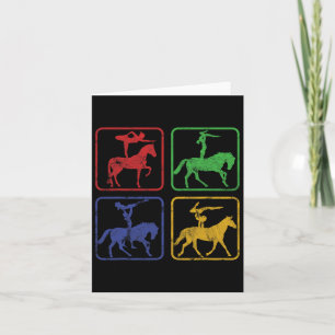 Cartão Equestrian Vaulting Horseback Riding Horses Dressa