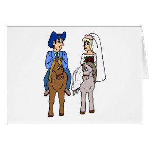 Cartão Equestrian Weds Theme Groom Ride Horses