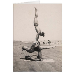 Cartão Equilíbrio do menino da praia