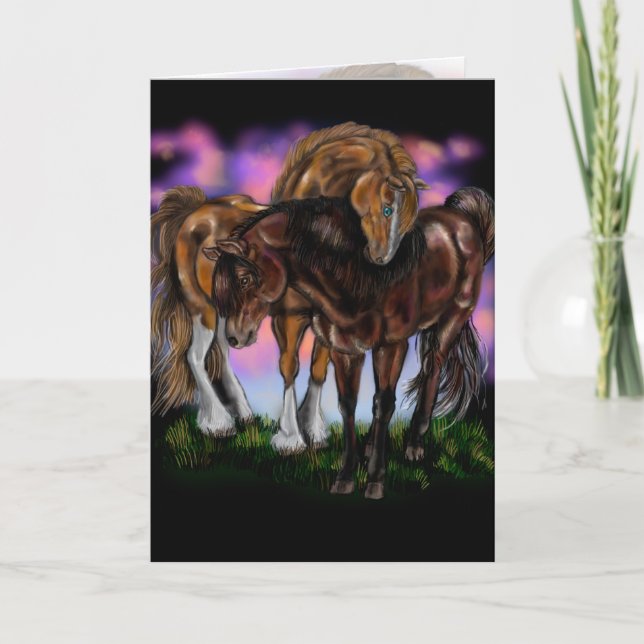 Cartão Equine Devotion~ sunset (Frente)