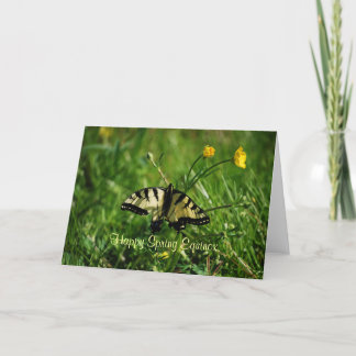 Cartão Equinócio da borboleta e de primavera dos botões