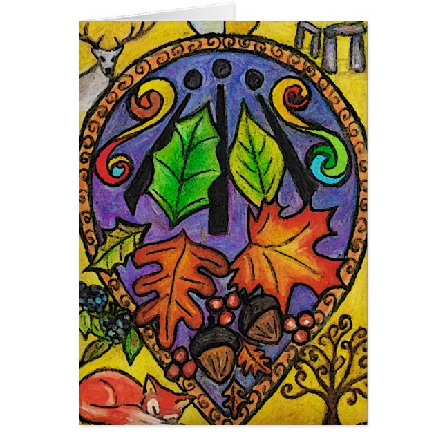 Cartão Equinócio/Mabon/Albán Elfed do outono (Frente)