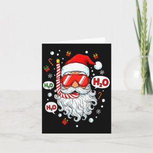 Cartão Equipamento de mergulho Santa engraçado Natal do m