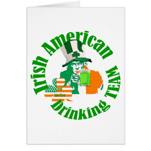 Cartão Equipe bebendo irlandesa americana