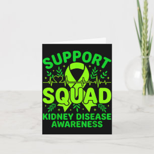 Cartão Equipe de apoio laço verde doença renal