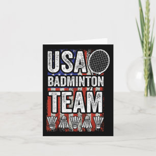 Cartão Equipe de Badminton dos EUA Bandeira Americana Bad