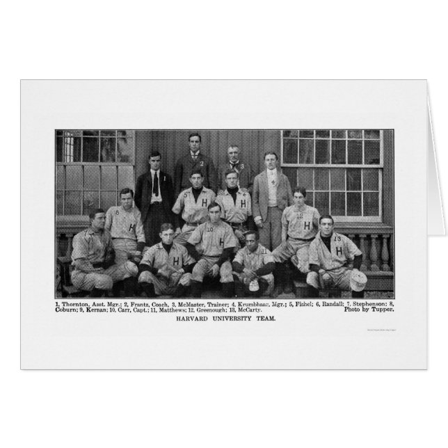 Cartão Equipe de Beisebol de Harvard 1904 (Frente Horizontal)