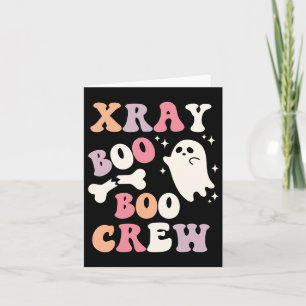 Cartão Equipe de Boo Boo de Raio-X Retrô Fantasma Técnico
