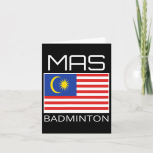 Cartão Equipe de Dminton da Malásia - Atleta Mas Bandeira