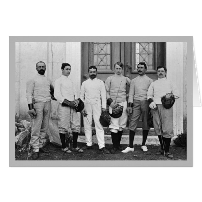 Cartão Equipe de esgrima francesa em 1896, Olimpiadas de  (Frente Horizontal)