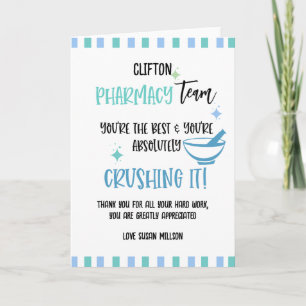 Cartão Equipe de farmácia obrigado