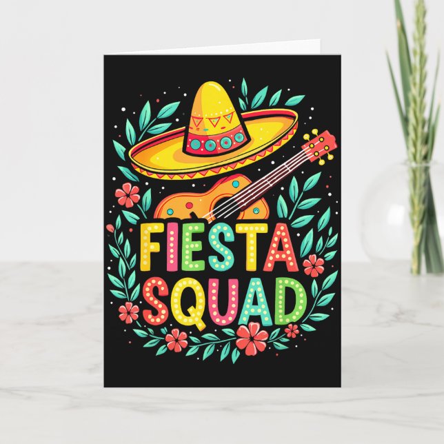 Cartão Equipe de festa combinando festa mexicana cinco de (Frente)