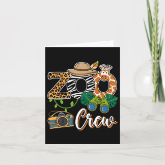 Cartão Equipe de Girafa do Zoológico Safari Animal Guarda