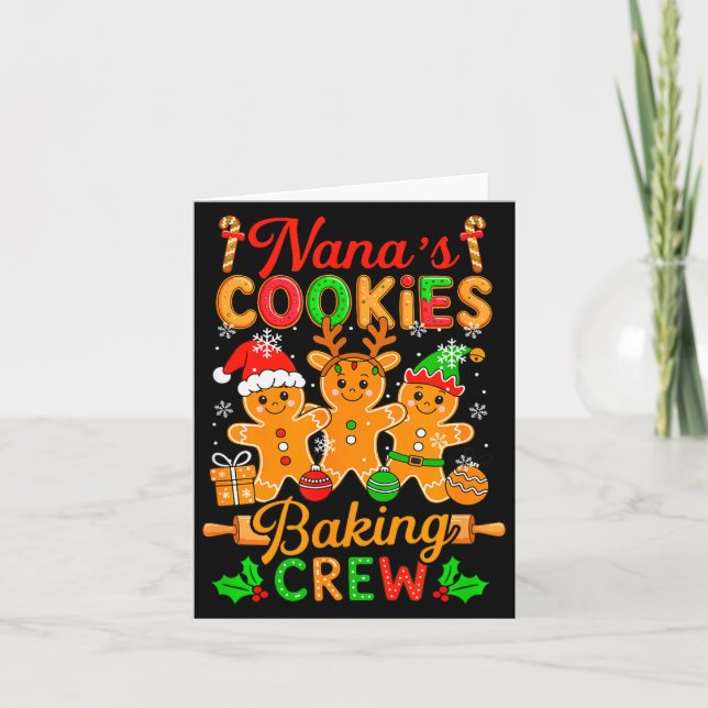 Cartão Equipe de preparo de biscoitos de Natal da Nana, d (Frente)
