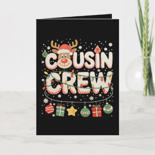 Cartão Equipe de Primo de Natal Rena Família Corresponden