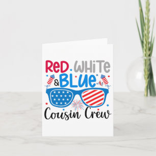 Cartão Equipe De Primos Vermelho Branco E Azul 4 De Julho