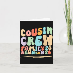 Cartão Equipe de primos viagem de reunião familiar retrô