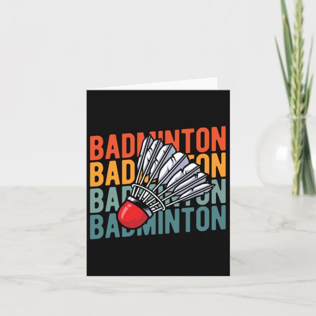 Cartão Equipe de Racket de Badminton Retro - Encerramento (Frente)