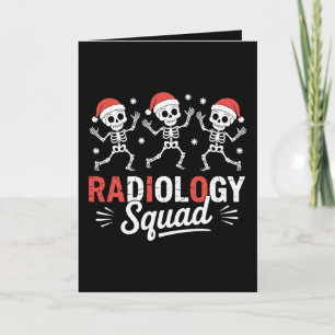 Cartão Equipe de Radiologia Esqueleto de Natal Técnico de